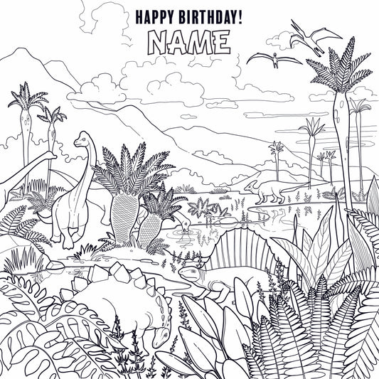 Illustrated Dino Guide Giant Coloring Wall