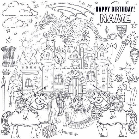 Knights & Princesses Giant Coloring Wall