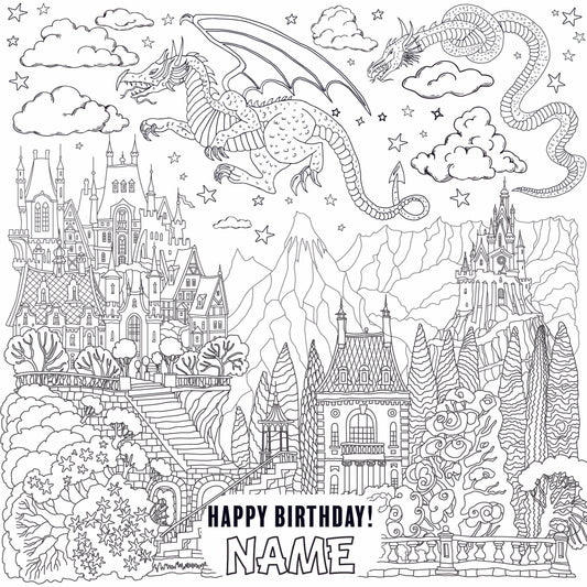 Dragons & Castles Giant Coloring Wall