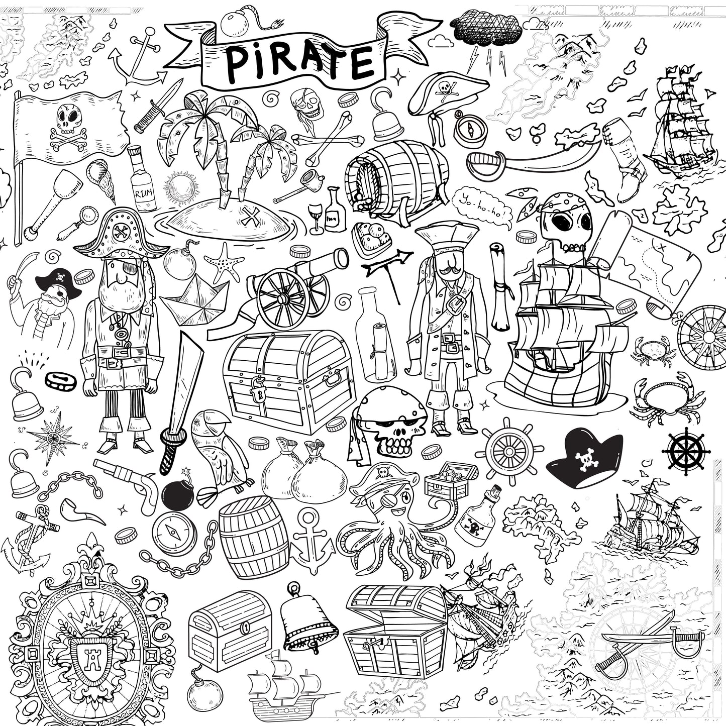 Pirate Adventure Coloring Wall