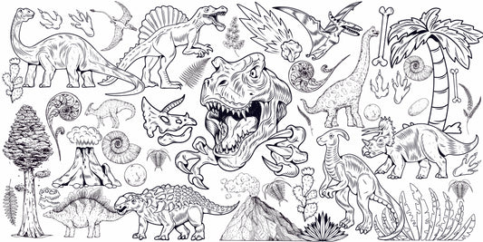 Dinosaur World Giant Coloring Wall
