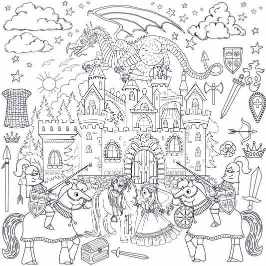 Knights & Princesses Giant Coloring Wall
