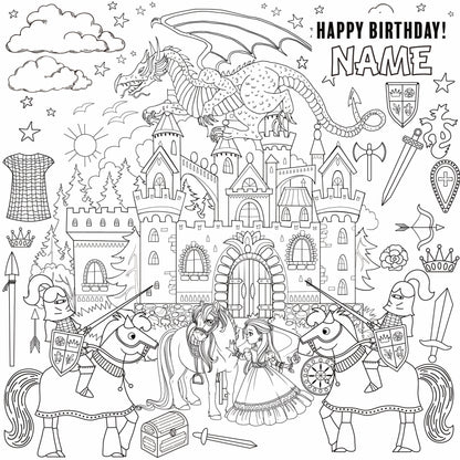 Knights & Princesses Giant Coloring Wall