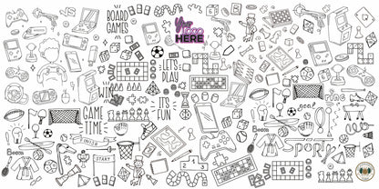 Game-On coloring wall with custom logo placement, 48x96 inches