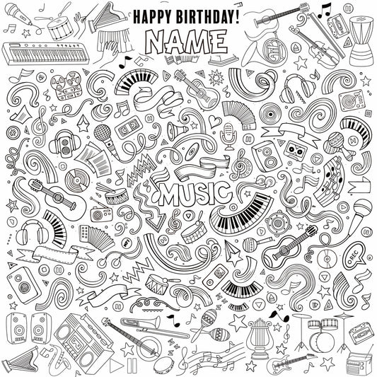 Music and Rhythm Giant Coloring Wall