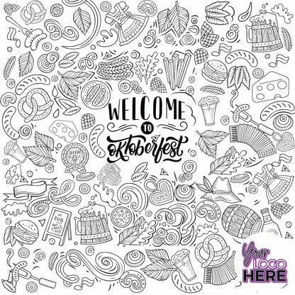Oktoberfest coloring wall with custom logo placement, 48x48 inches