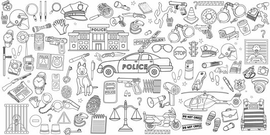 Police Adventure Coloring Wall
